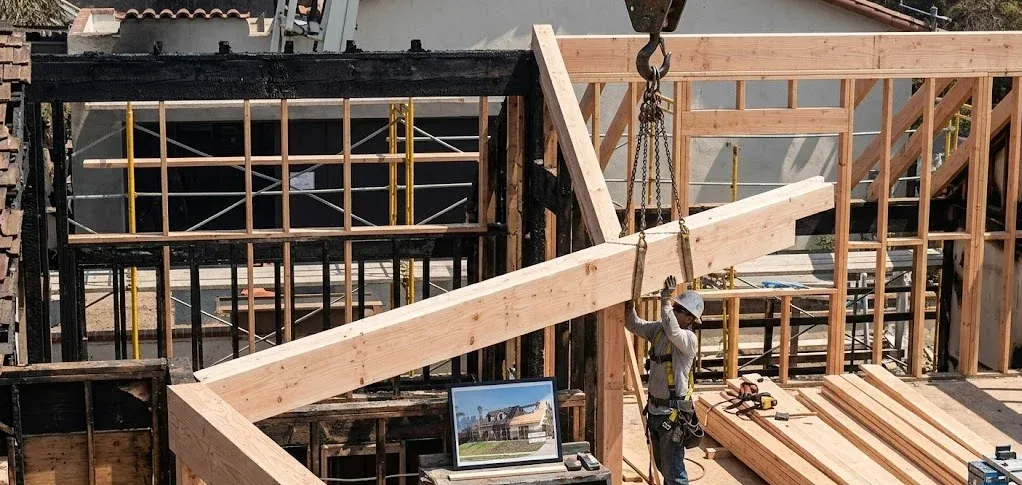 Fire damage structural rebuild in Glendale – Villa Bella Construction